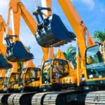 Image of construction equipment lined up